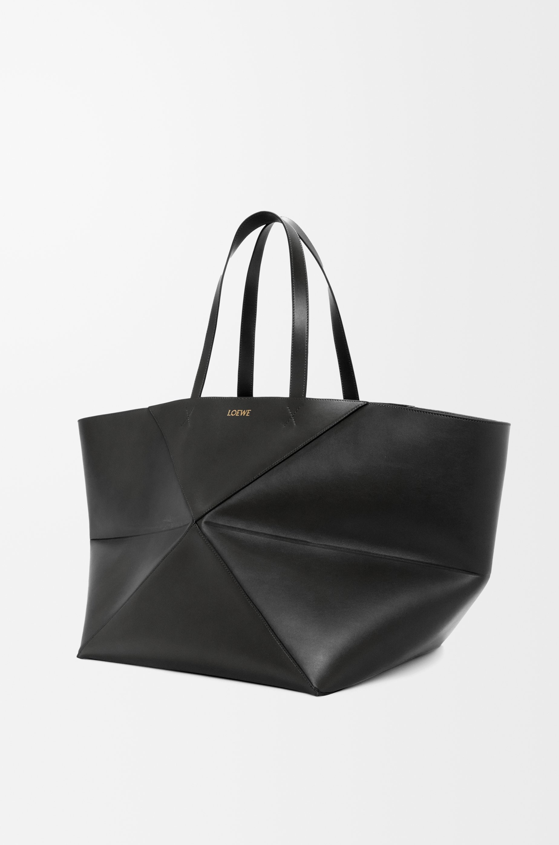 XL Puzzle Fold Tote in shiny calfskin - 2