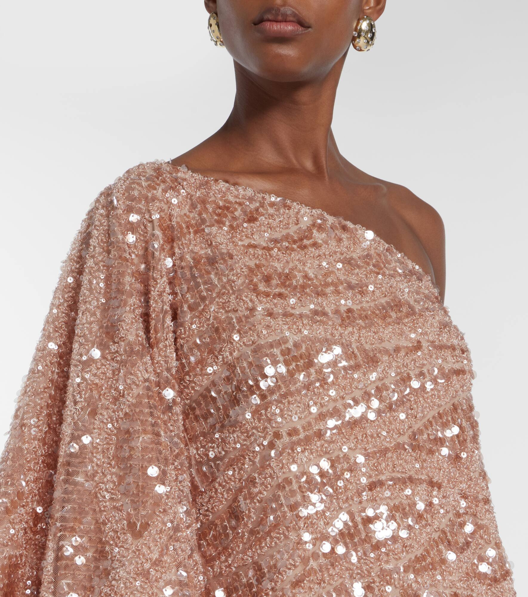 Ubud feather-trimmed sequined gown - 4