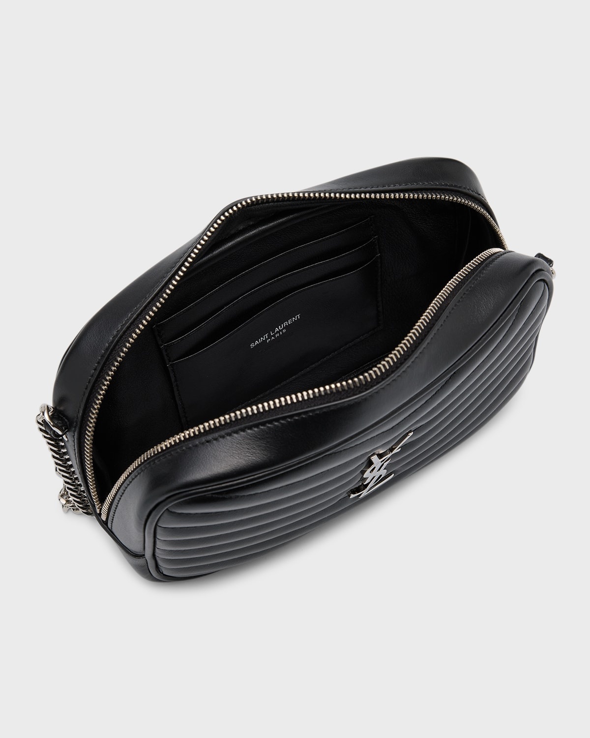 Lou Mini YSL Camera Bag in Smooth Quilted Leather - 5