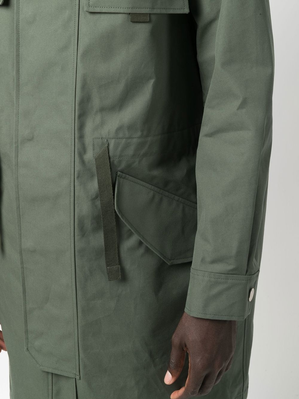 cargo-pocket parka coat - 5