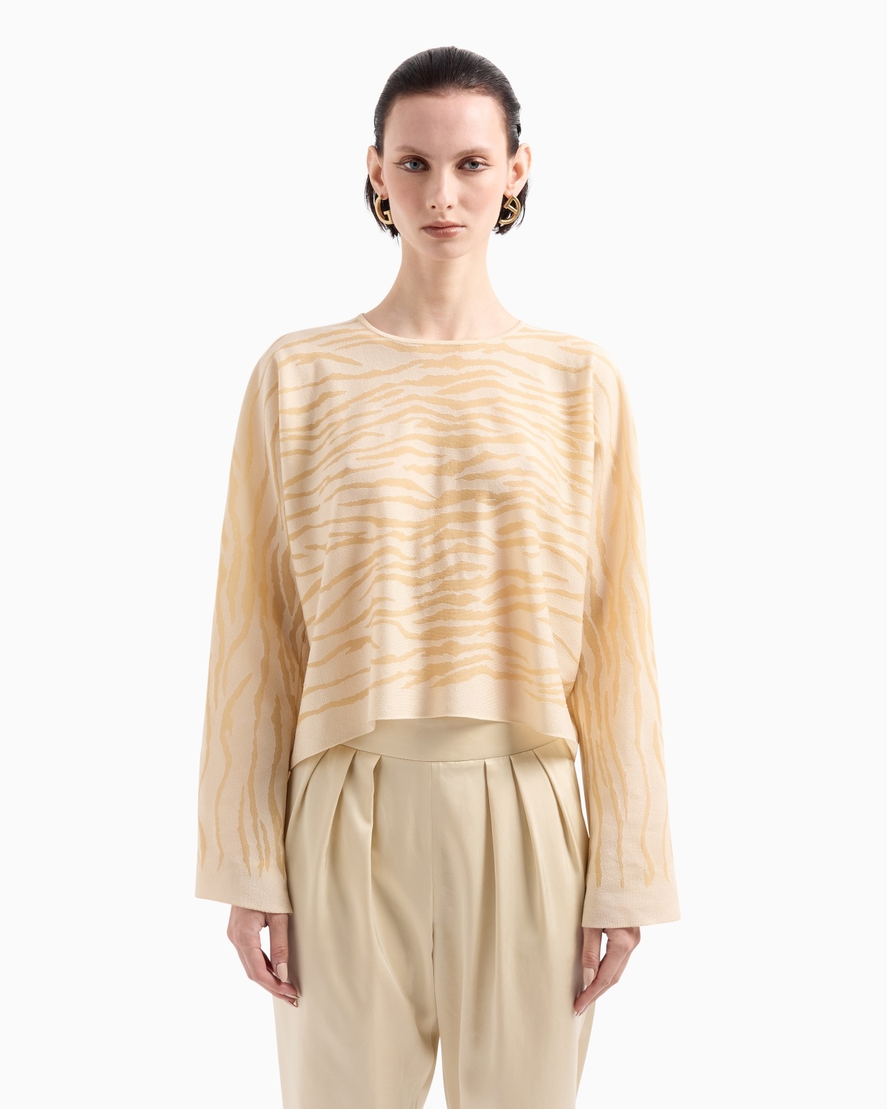 VISCOSE JACQUARD BLEND CREW-NECK JUMPER - 4