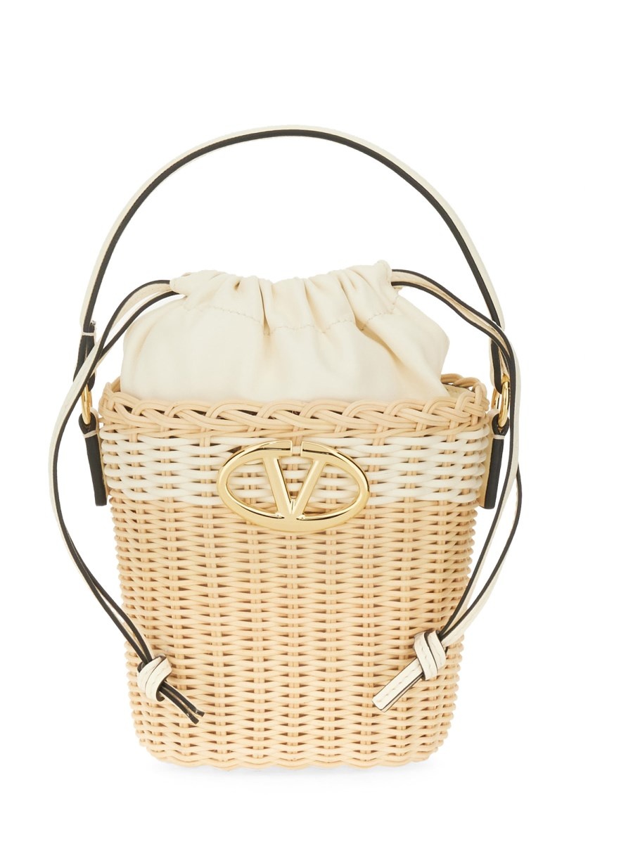 RAFFIA BUCKET BAG - 1