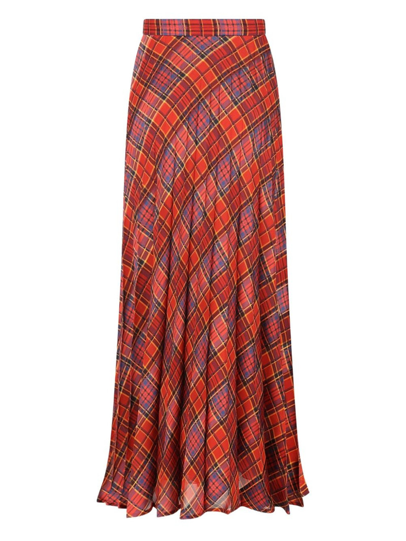 pleated plaid-pattern skirt 1