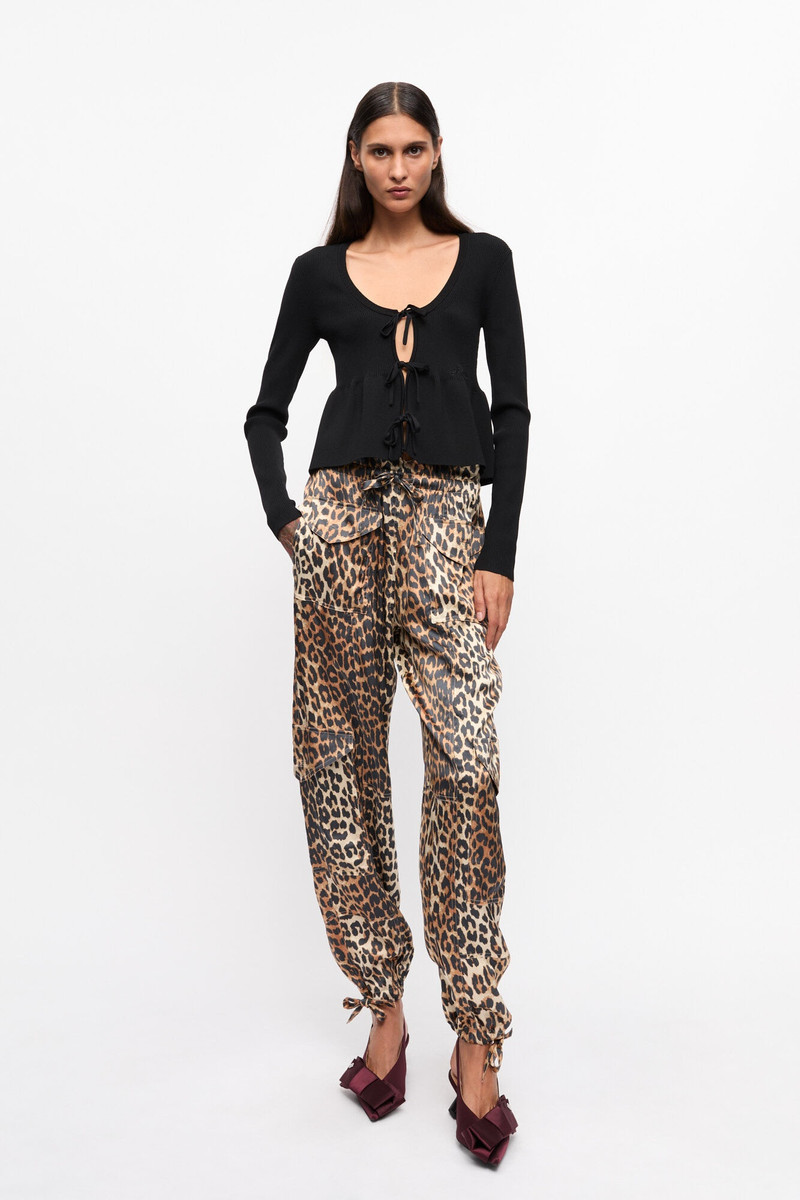 GANNI LEOPARD PRINTED SATIN PANTS outlook