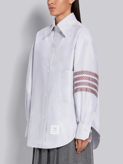 Thom Browne Medium Grey Cotton Oxford Supersized 4-Bar Shirt outlook