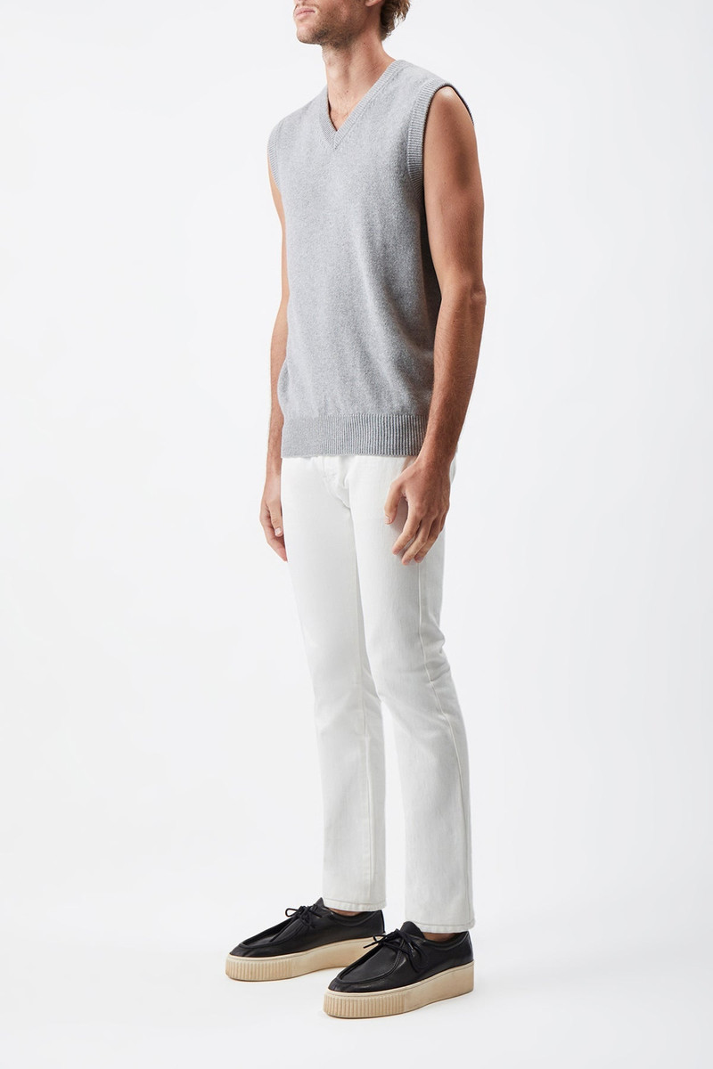 Fielding Knit Vest in Heather Grey Cashmere 3