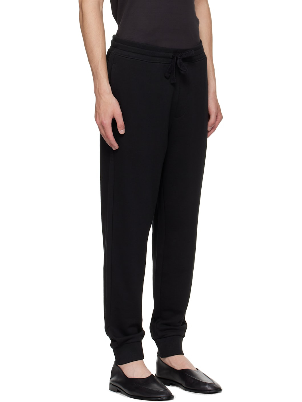 Black Cuffed Logo Print Sweatpants - 2
