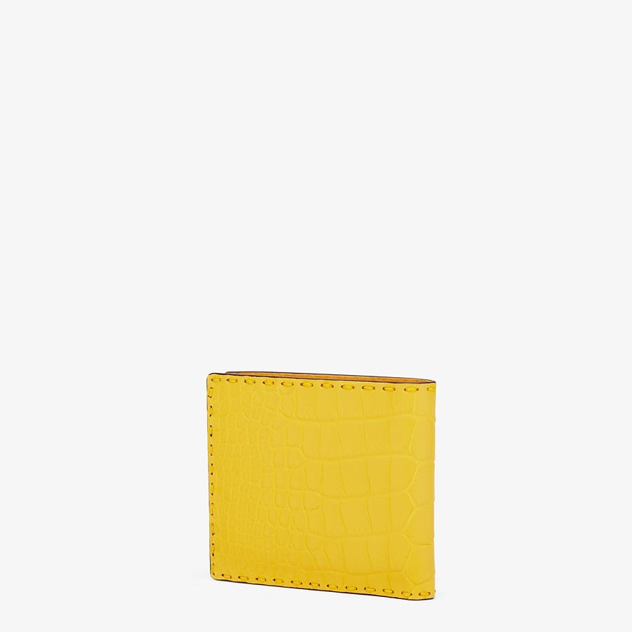 Yellow alligator bi-fold wallet - 2