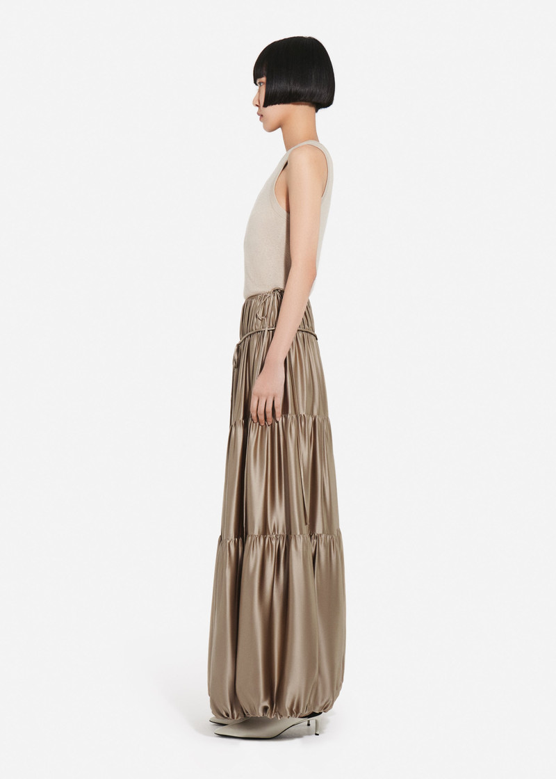 Soft Gathered Bubble Skirt in Silk Charmeuse 3