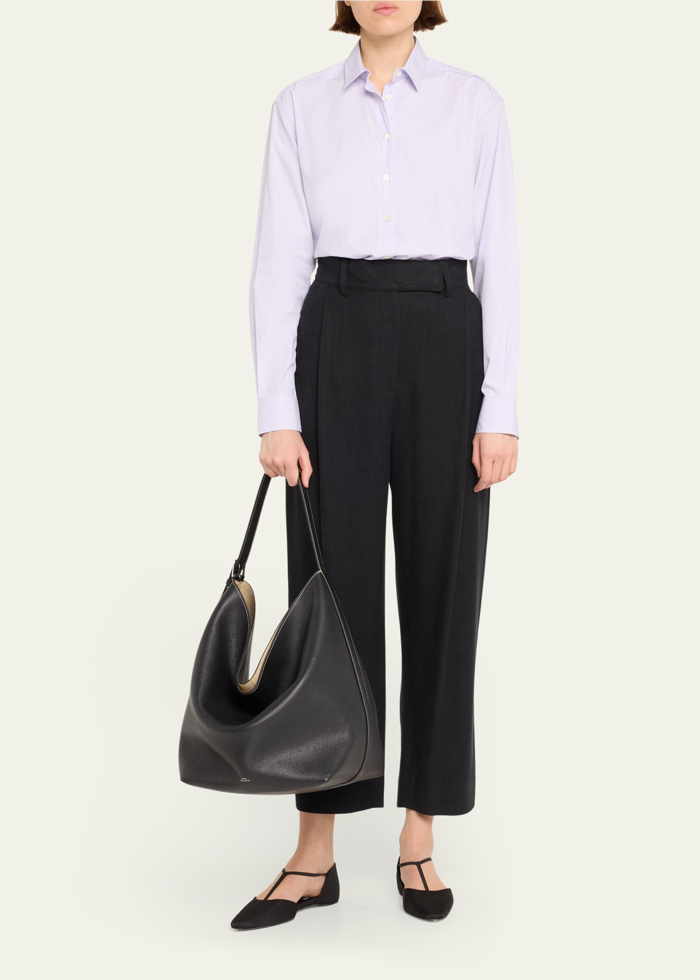 Belted Leather Tote Bag - 5