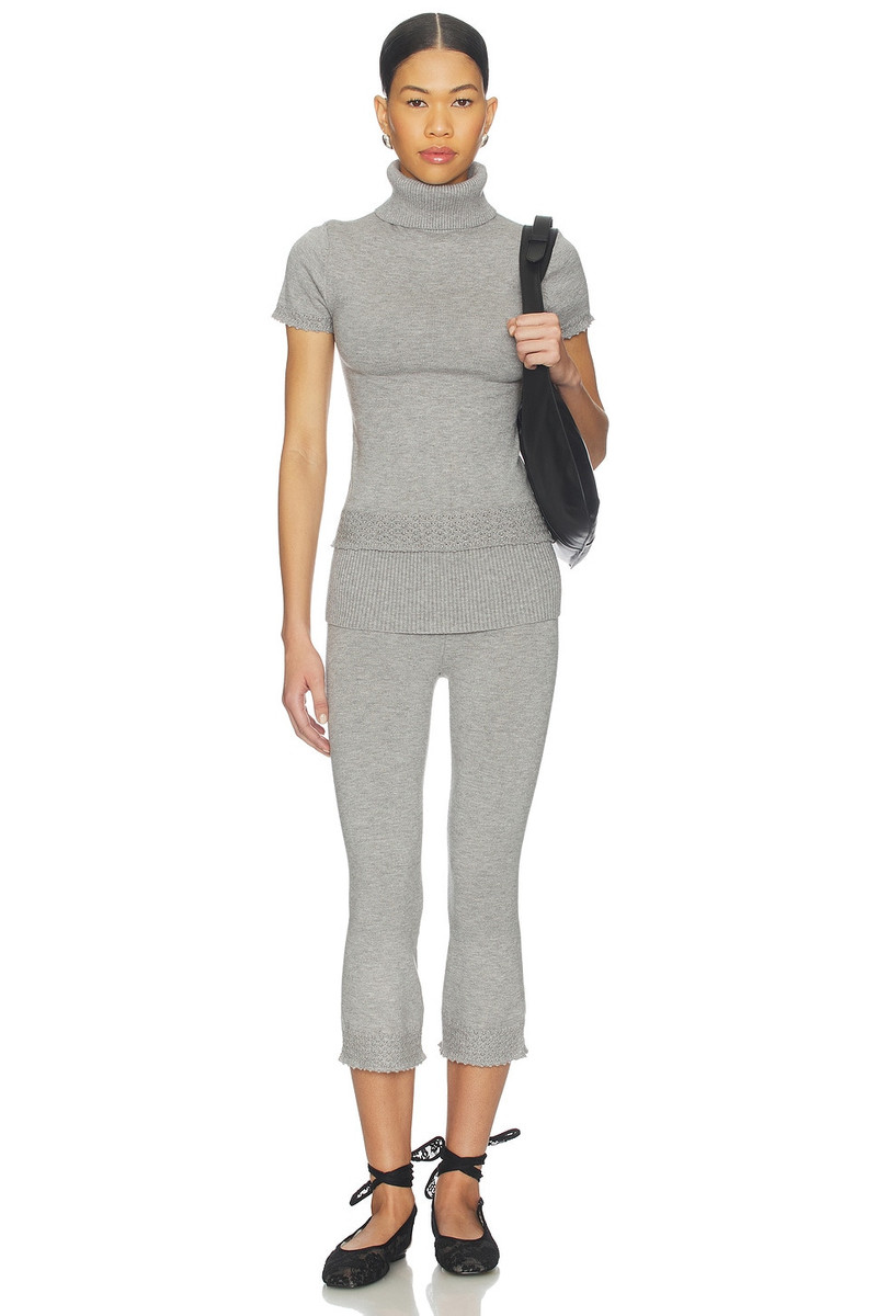 Jasmine Cloud Knit Short Sleeve Turtleneck Top 4