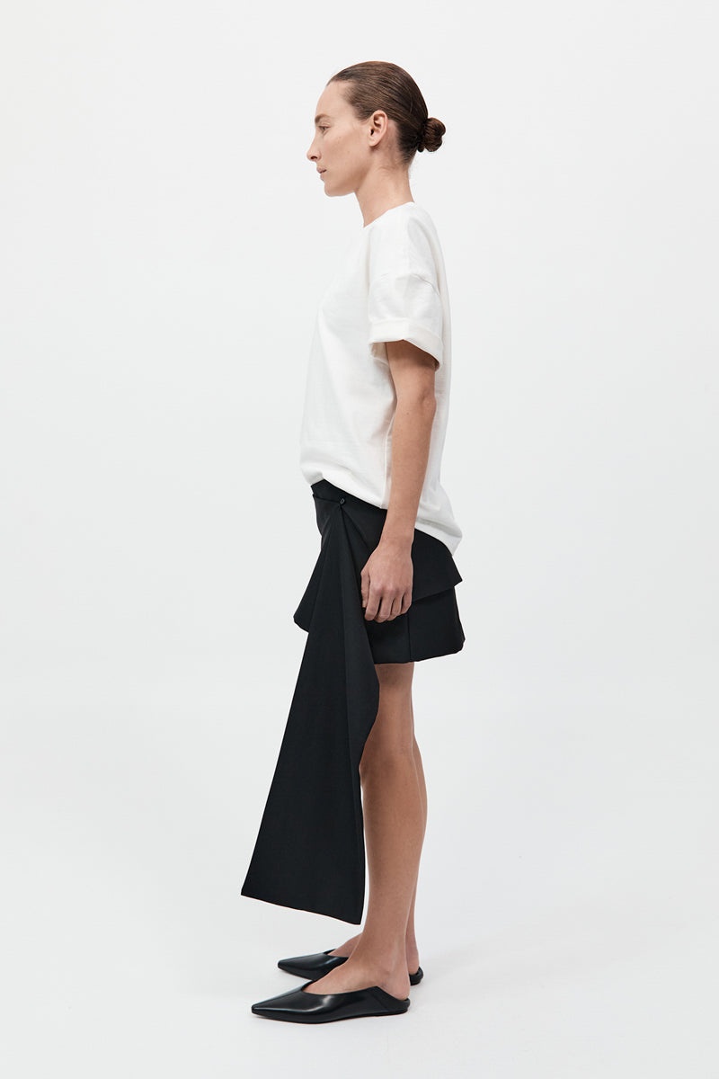 Scarf Mini Skirt - Black - 6
