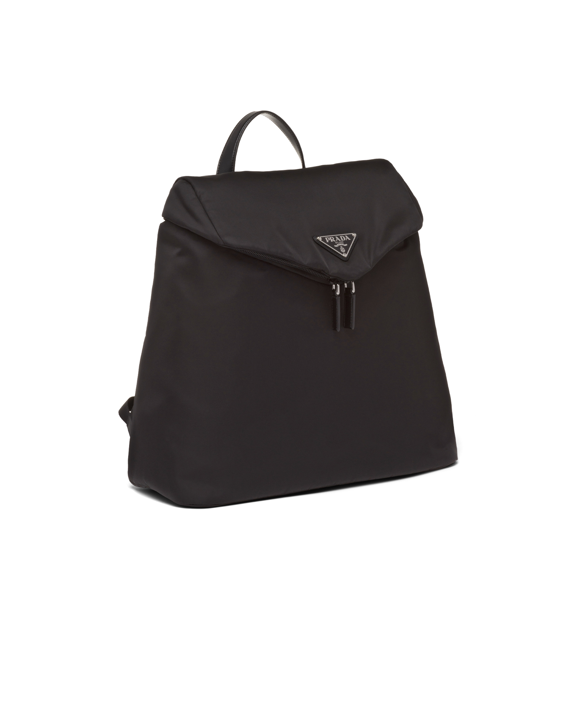 Re-Nylon and leather backpack - 2