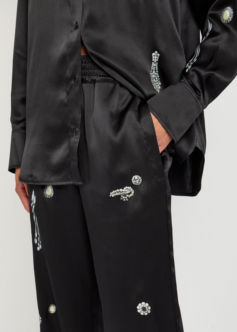 Victoria Beckham Printed Silk Pyjama Trousers - 5
