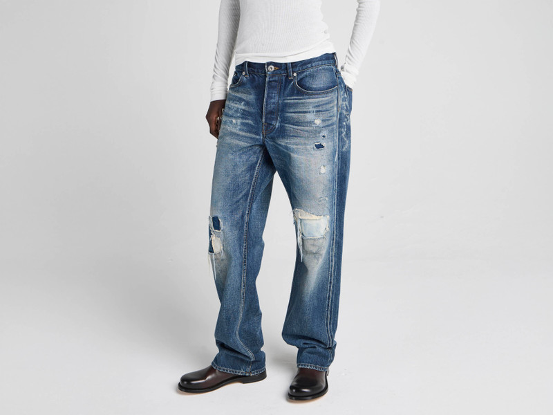 WOMENS STRAIGHT LEG JEANS IN DARK BLUE 1