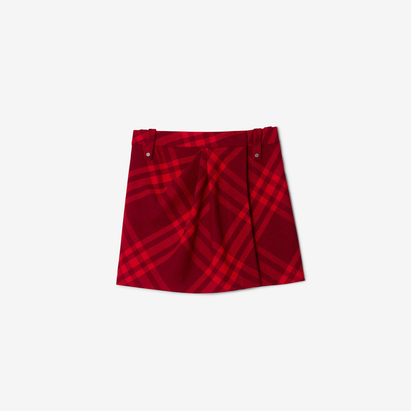 Check Wool Mini Skirt 1