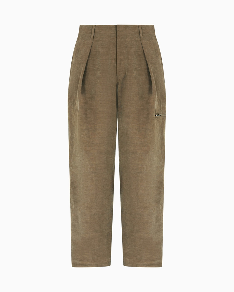 SINGLE-PLEAT TROUSERS IN LINEN AND LYOCELL 1