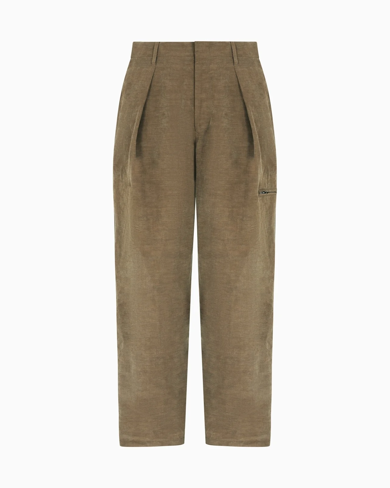 SINGLE-PLEAT TROUSERS IN LINEN AND LYOCELL - 1