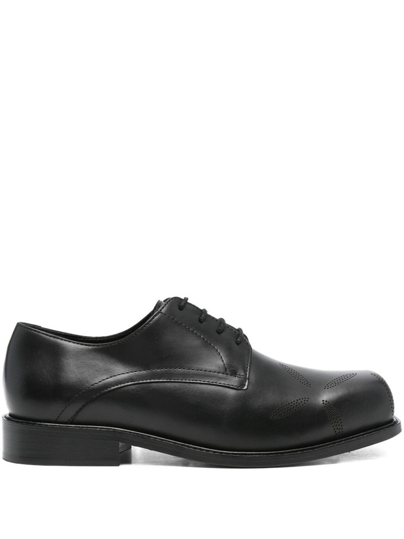 slashed square toe derby shoes 1