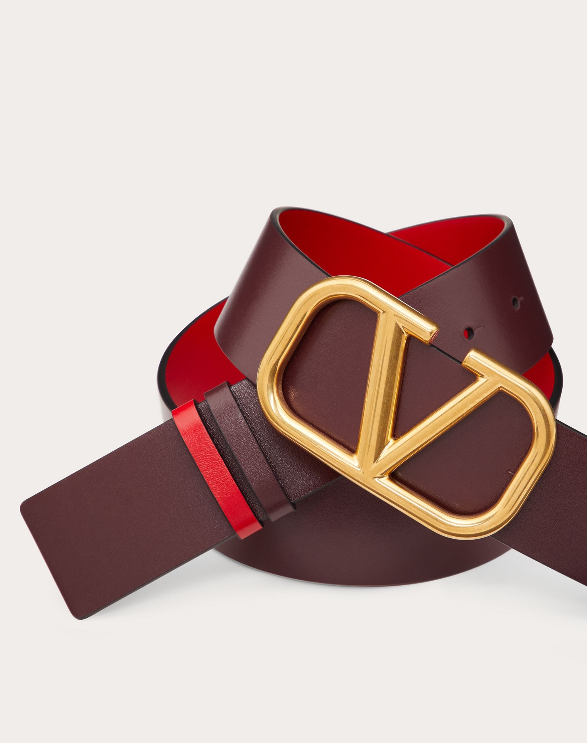 REVERSIBLE VLOGO SIGNATURE BELT IN Shiny CALFSKIN 40MM - 2