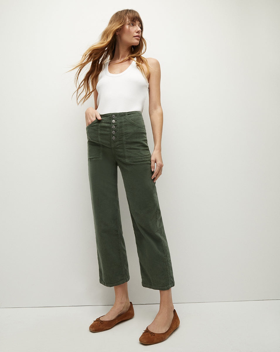 CROSBIE CORDUROY CROPPED WIDE-LEG PANT - 2