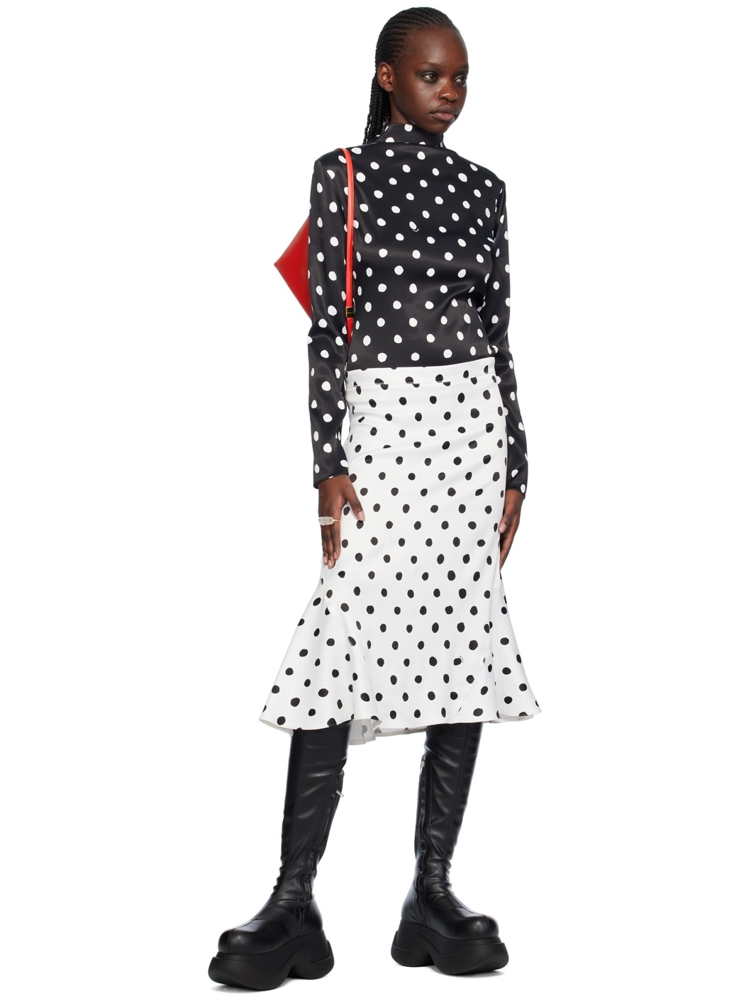 Black Polka Dot Turtleneck - 5