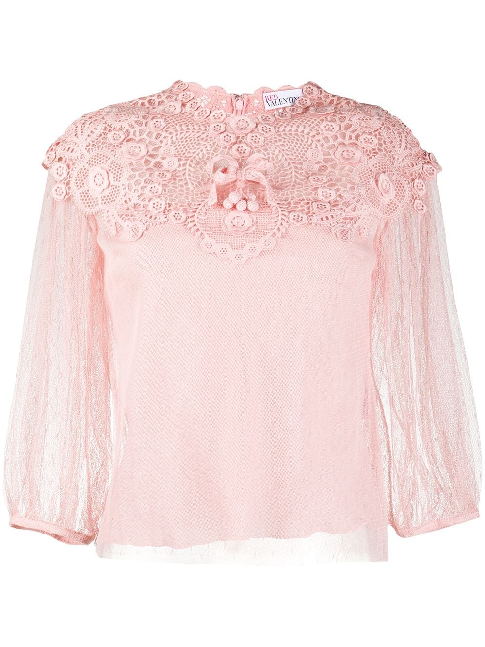 lace overlay blouse - 1