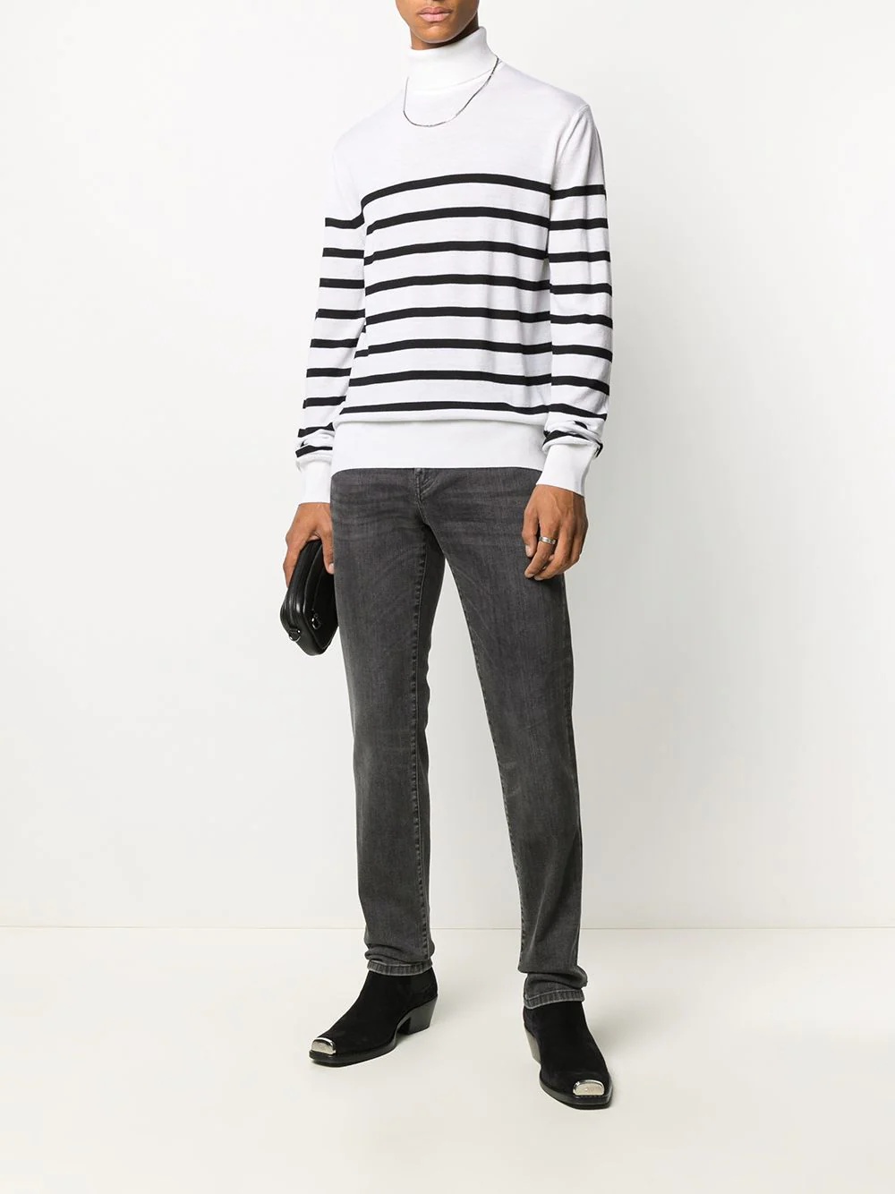 striped rollneck jumper - 2