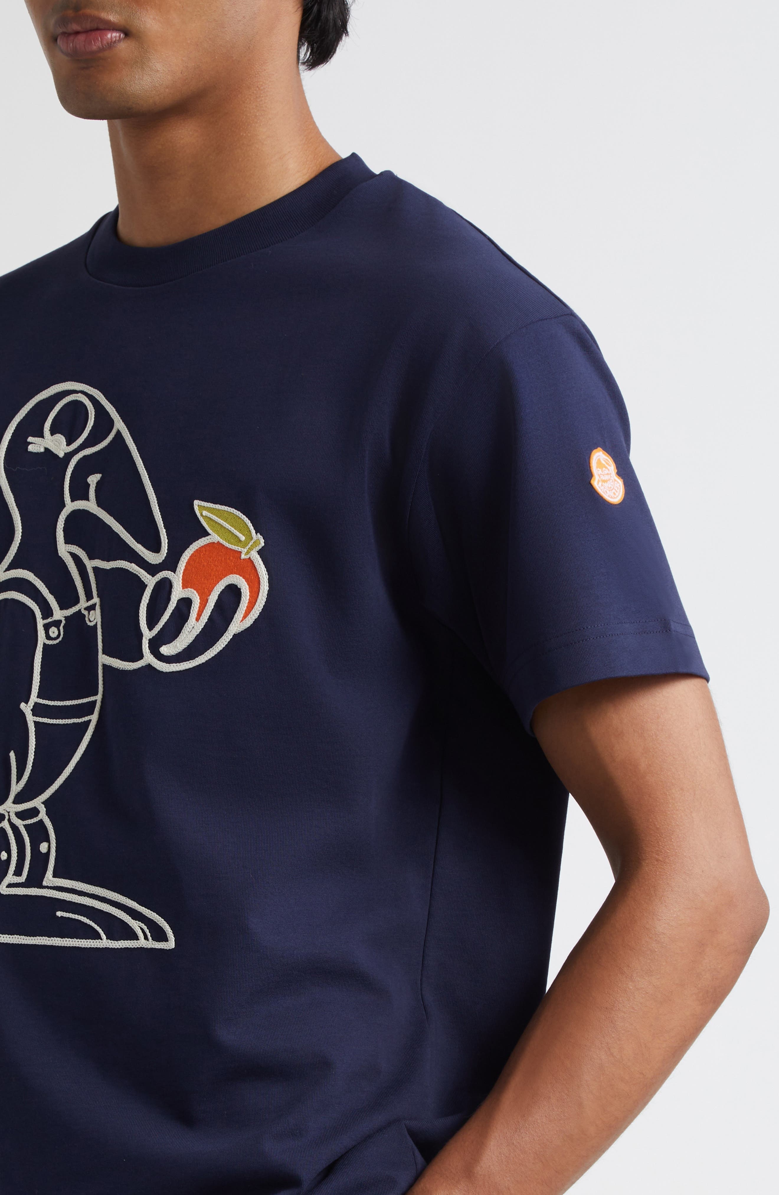 Moncler x Gilga Farm by Donald Glover Embroidered Monduck T-Shirt in Navy at Nordstrom - 5