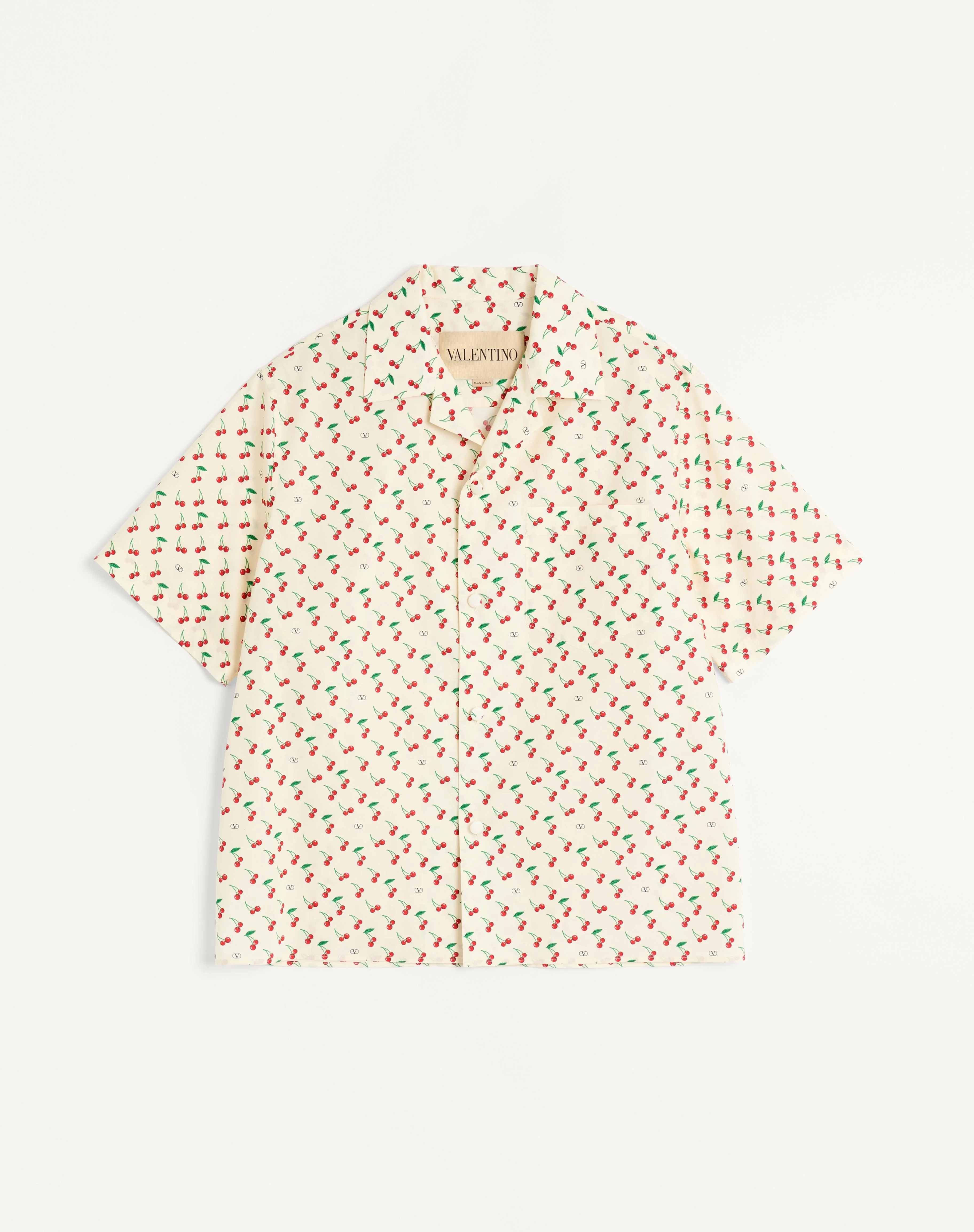 COTTON POPLIN BOWLING SHIRT WITH CHERRYFIC PRINT - 1