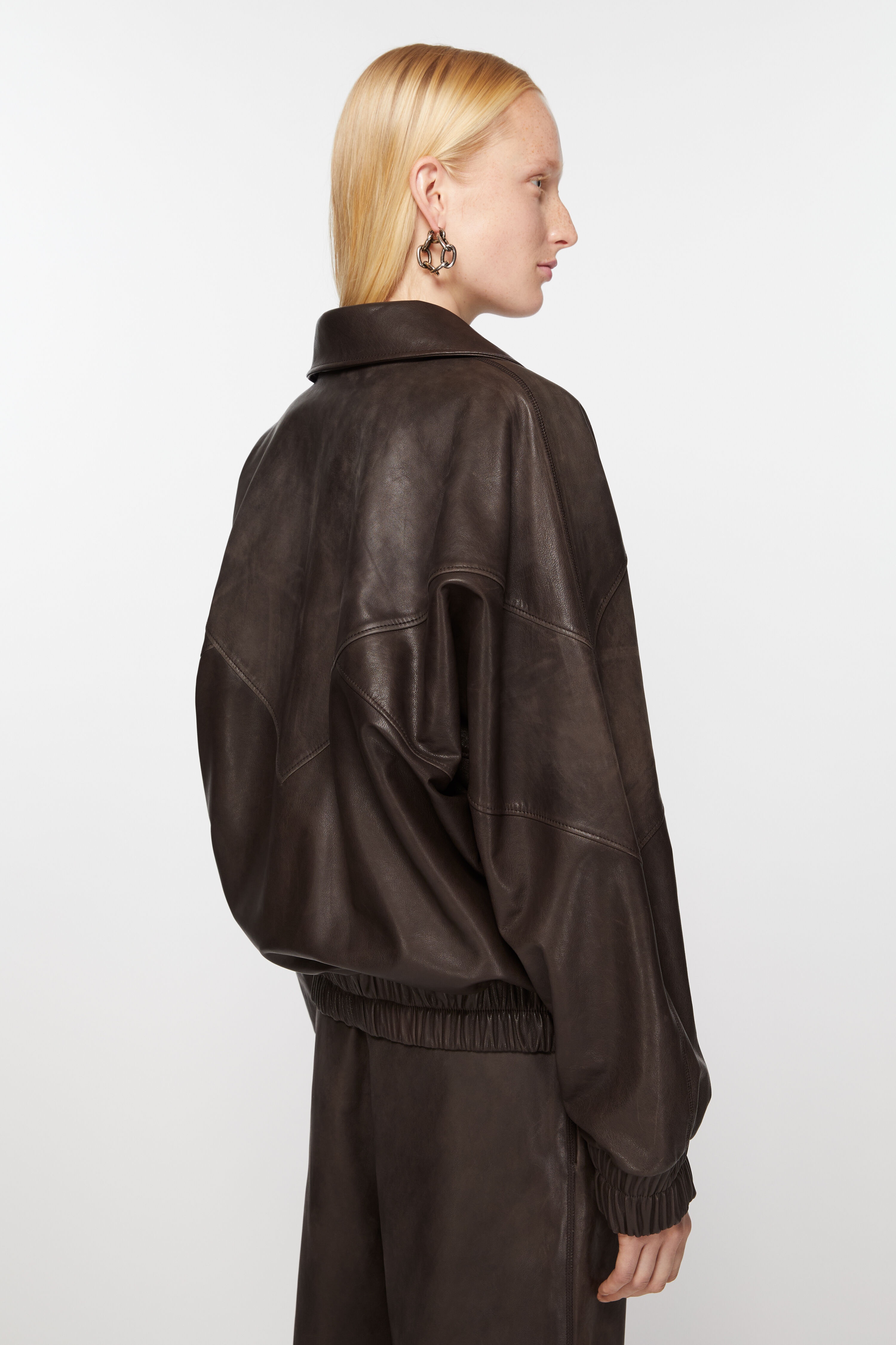 Leather jacket - Brown - 4