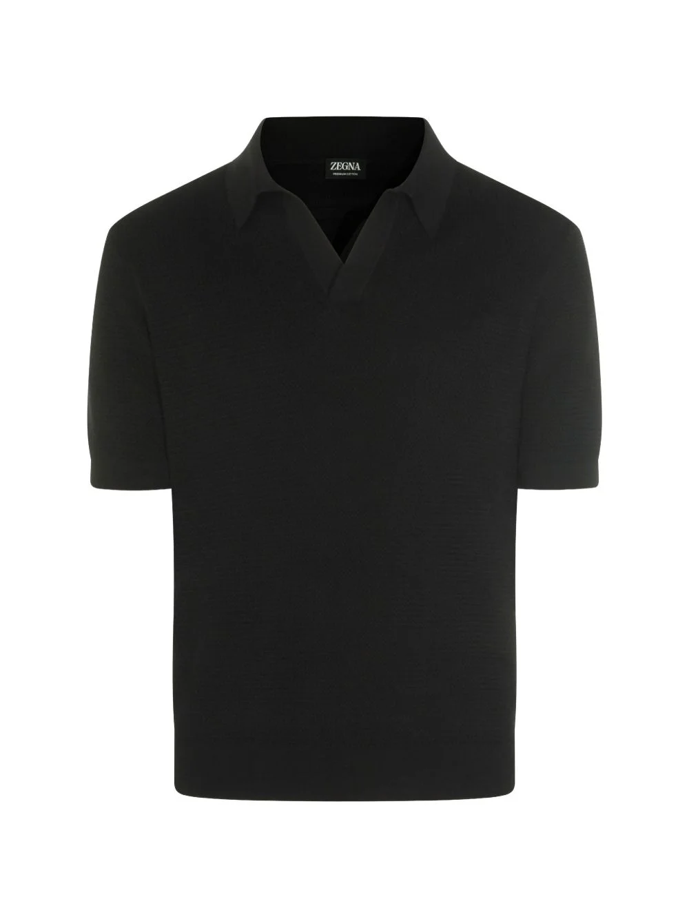 V-neck cotton polo shirt - 1