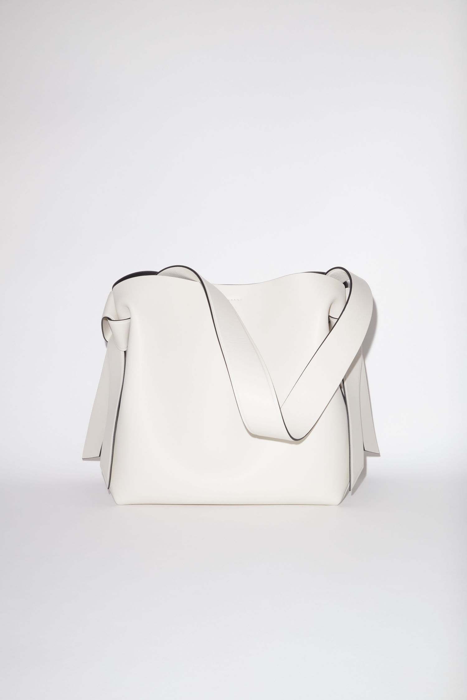 Medium leather bag - White/black - 10