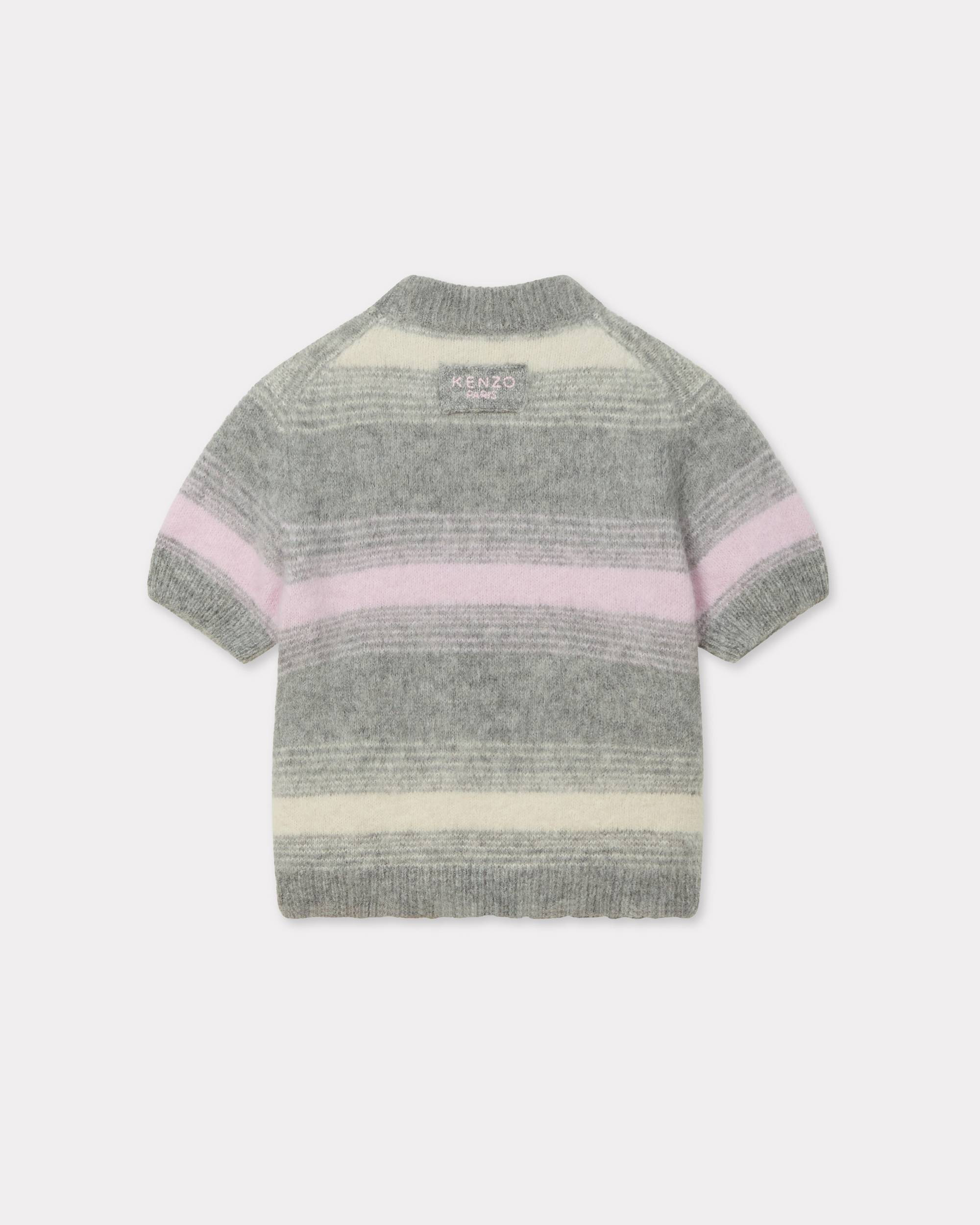 'KENZO Speed Stripe' hairy knitted top in mixed alpaca wool - 2