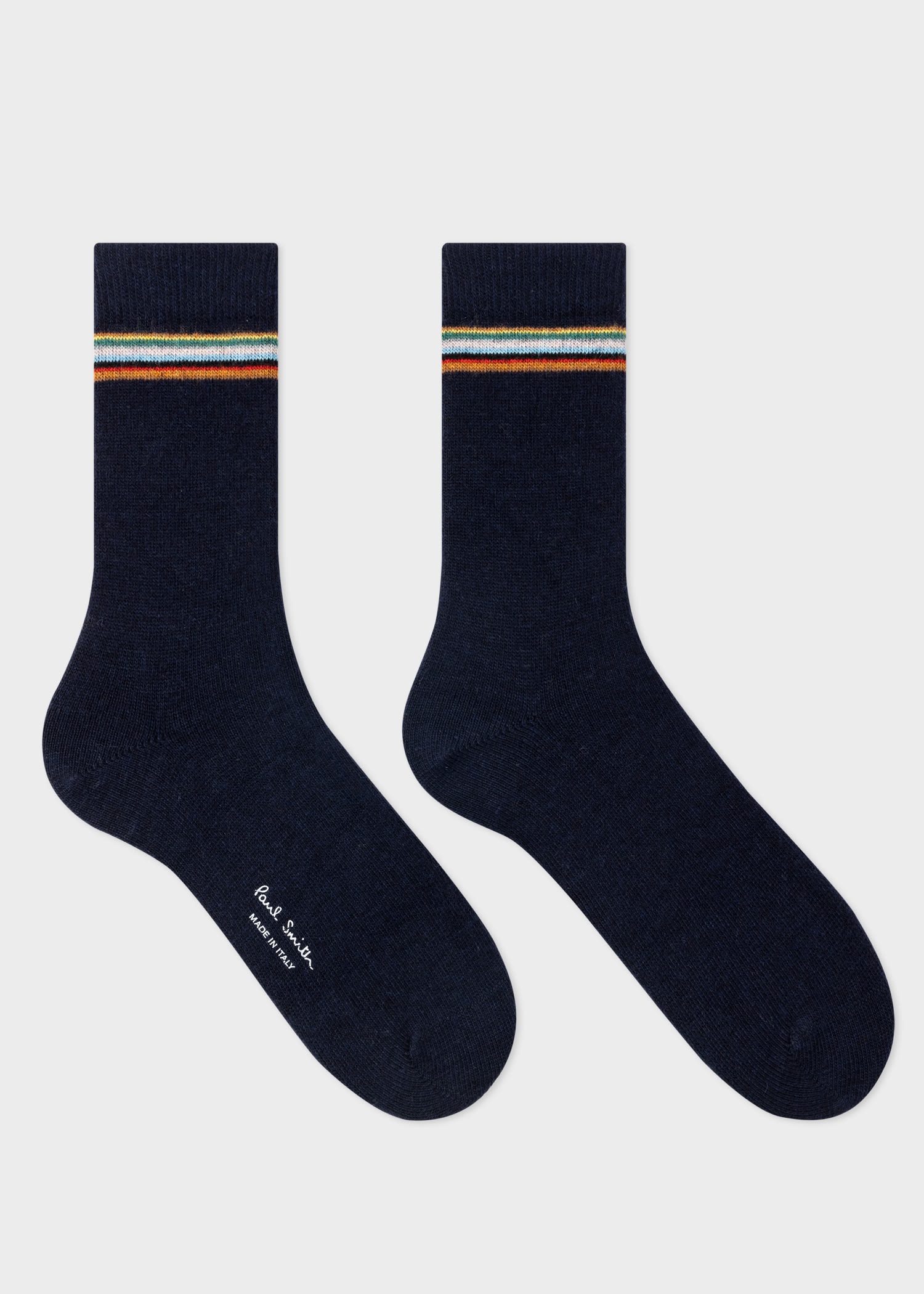 'Signature Stripe' Wool-Cashmere Blend Three Pack Socks - 4