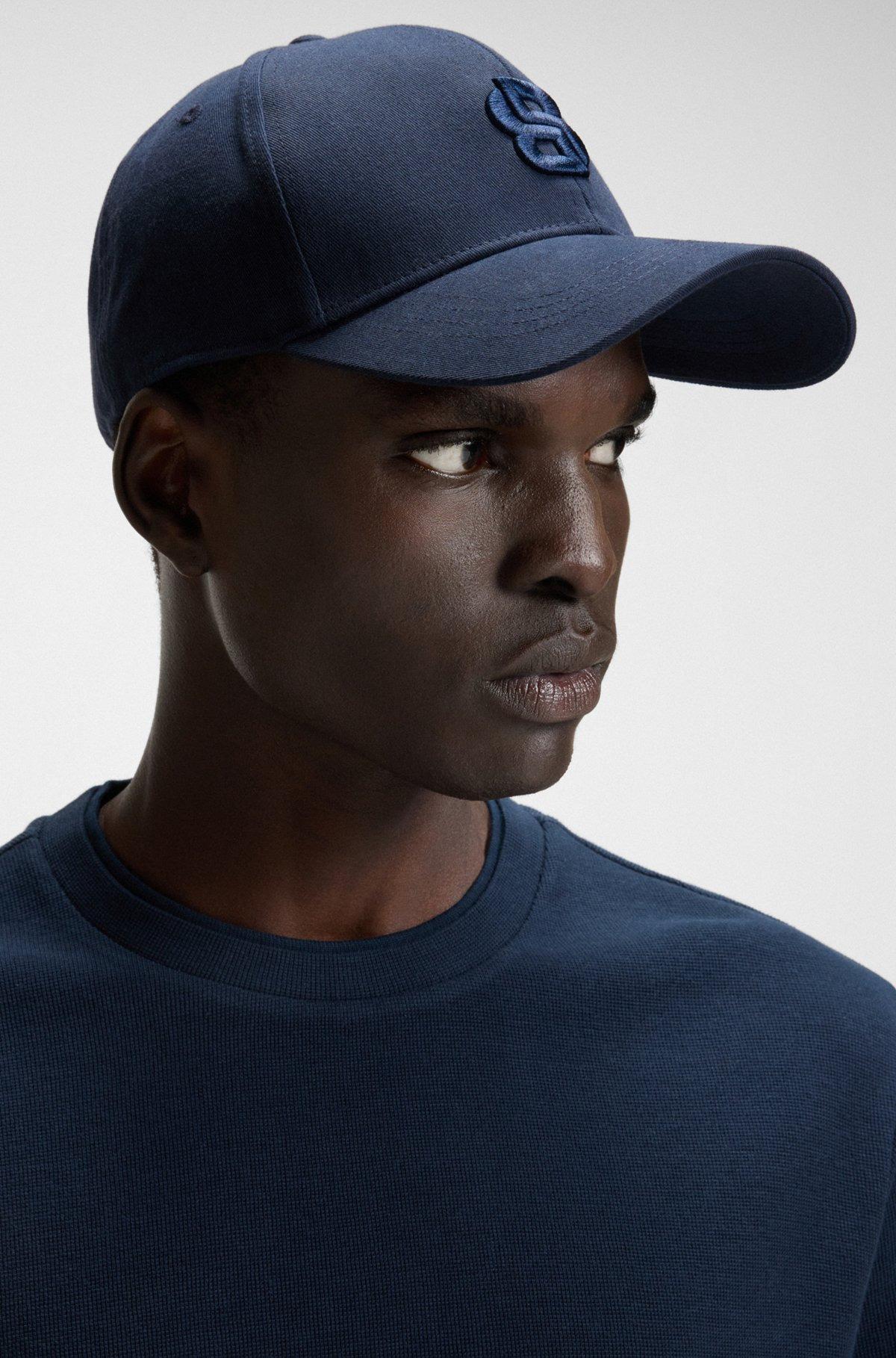 COTTON-TWILL CAP WITH EMBROIDERED DOUBLE B MONOGRAM - 4
