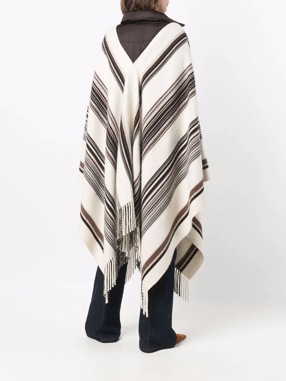 striped padded poncho - 4