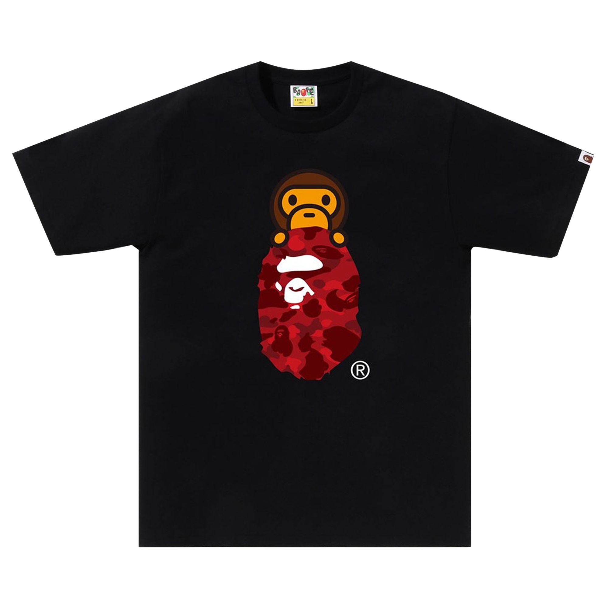 BAPE Color Camo Milo On Ape Head Tee 'Black/Red' - 1