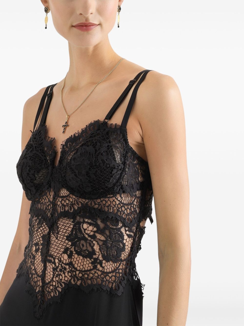 floral-lace midi dress - 4
