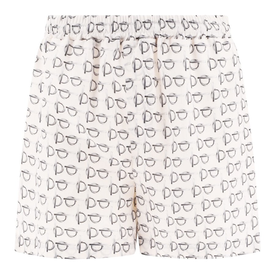 Burberry All-Over Toggle Print Silk Shorts - 5