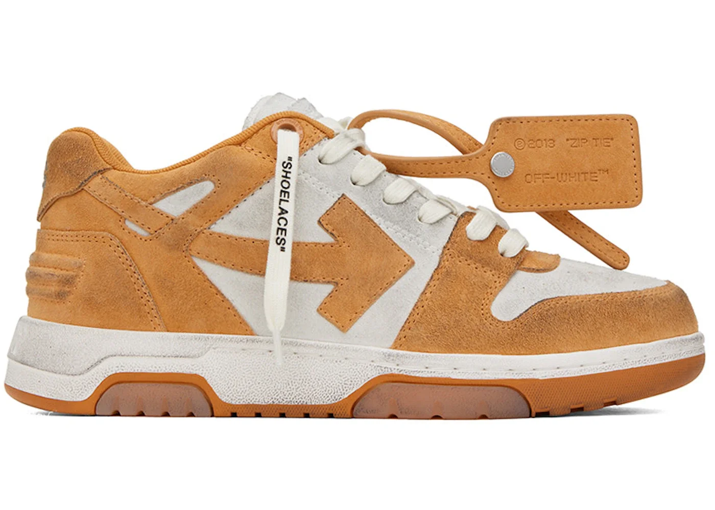 OFF-WHITE Out Of Office OOO Low Tops Vintage Suede Orange - 1