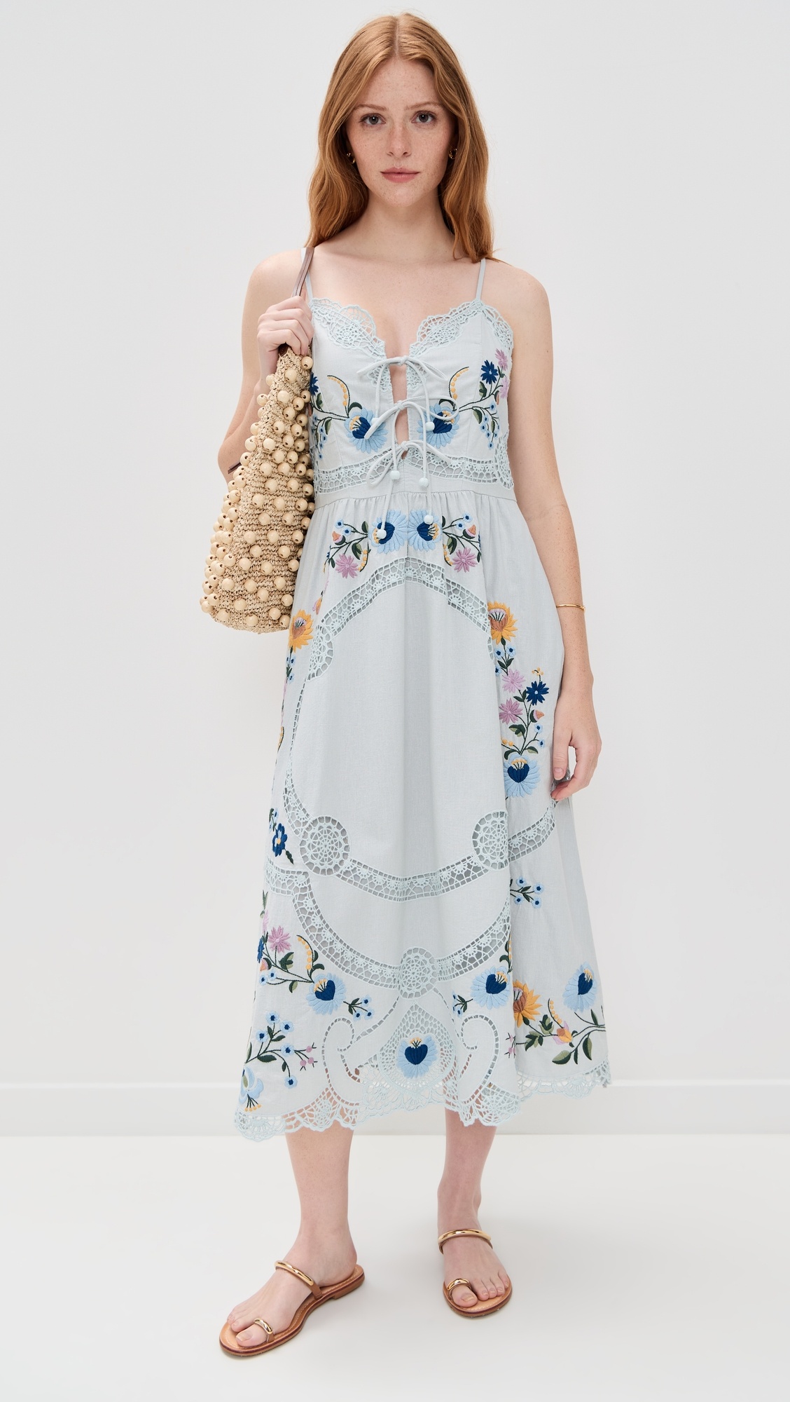 Celia Embroidery Slip Dress - 6