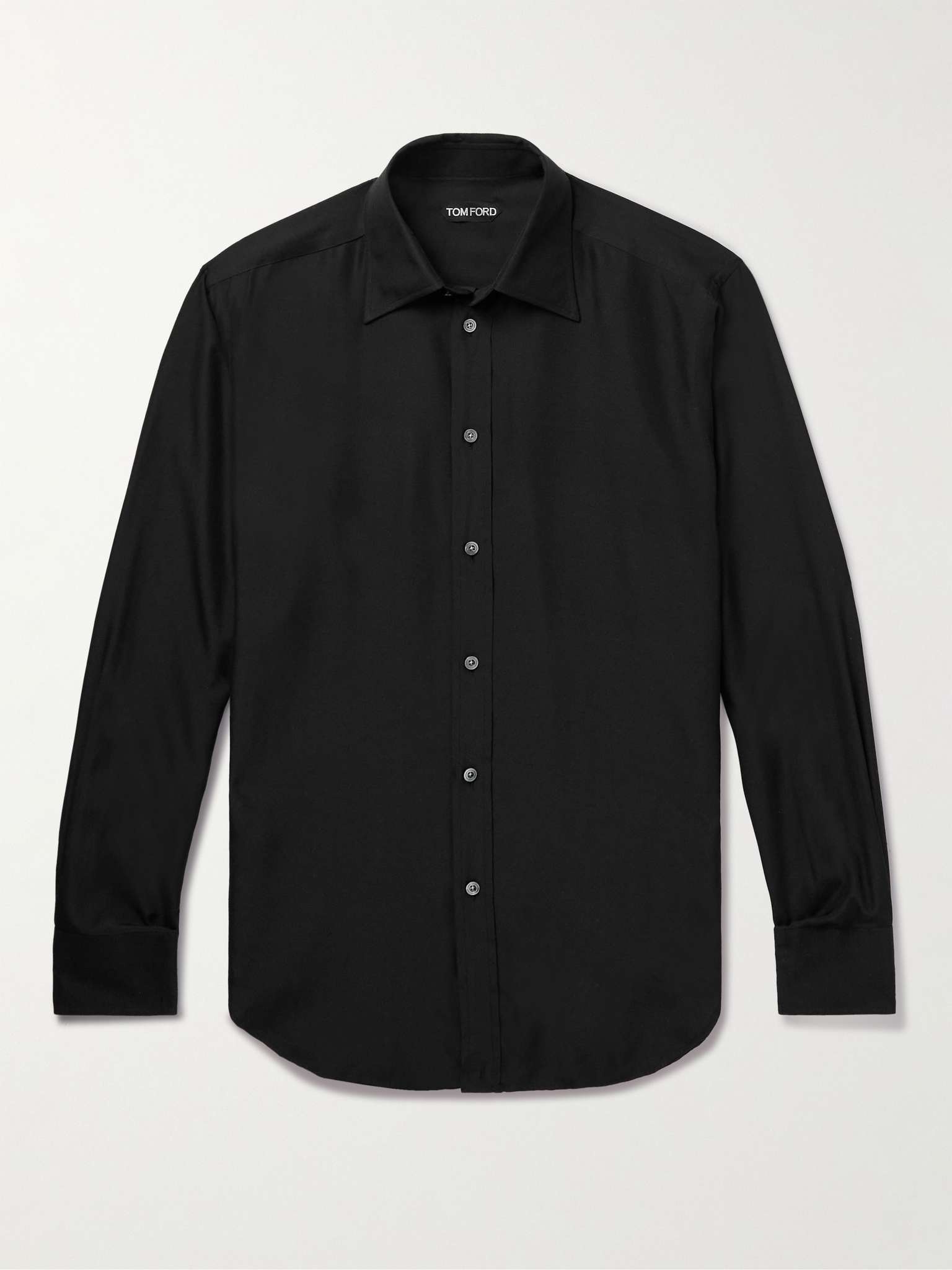 Cutaway-Collar Silk-Blend Shirt - 1