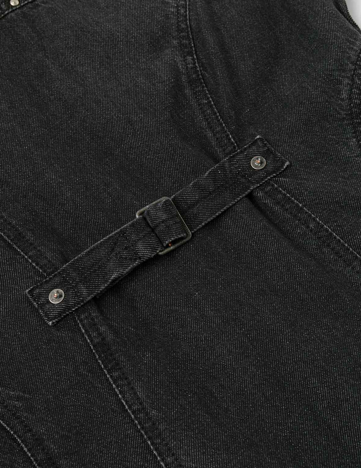 Seagull Embroidery with Studs Fashion Fit Denim Zipper Dress - 10