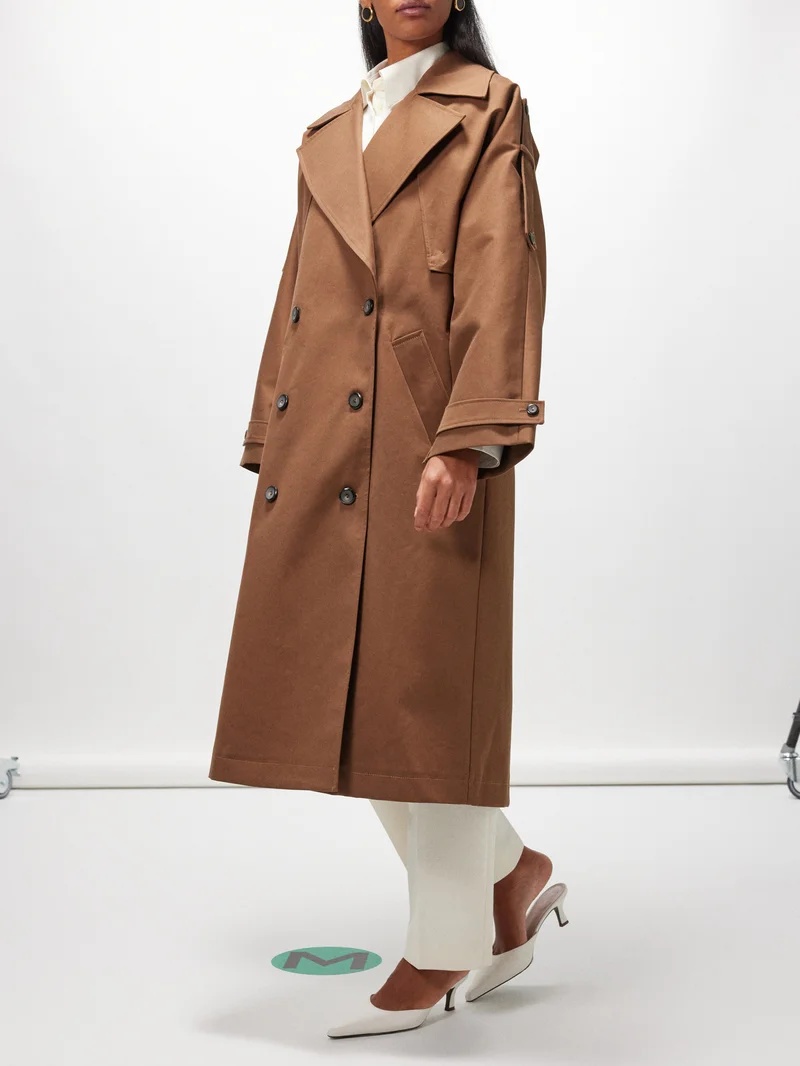 Oversized cotton-twill trench coat - 1