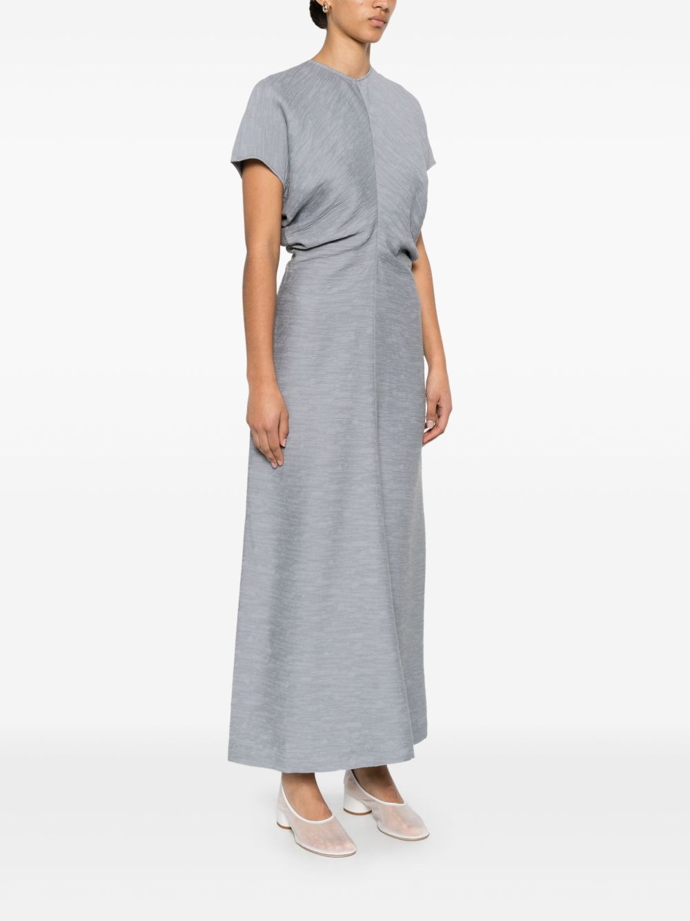 slouch-waist crinkled maxi dress - 3