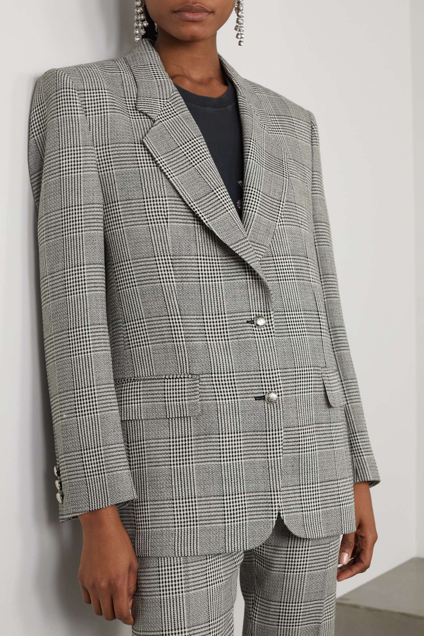 Prince of Wales checked wool blazer - 3