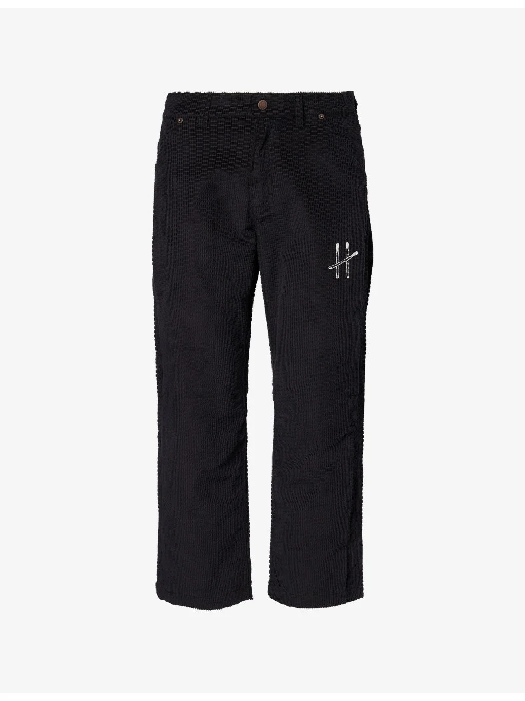 Logo-Embroidered Cord Cotton Trousers - 1