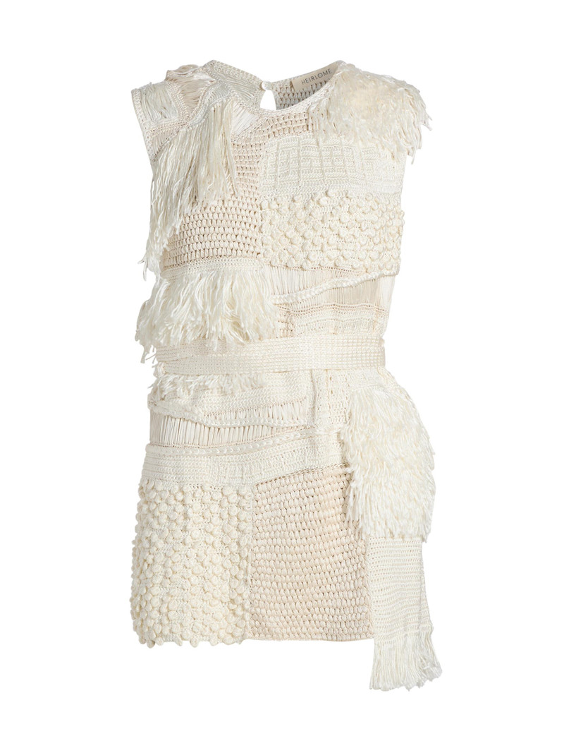 Women's Laia Crochet Silk Top - Cream 1