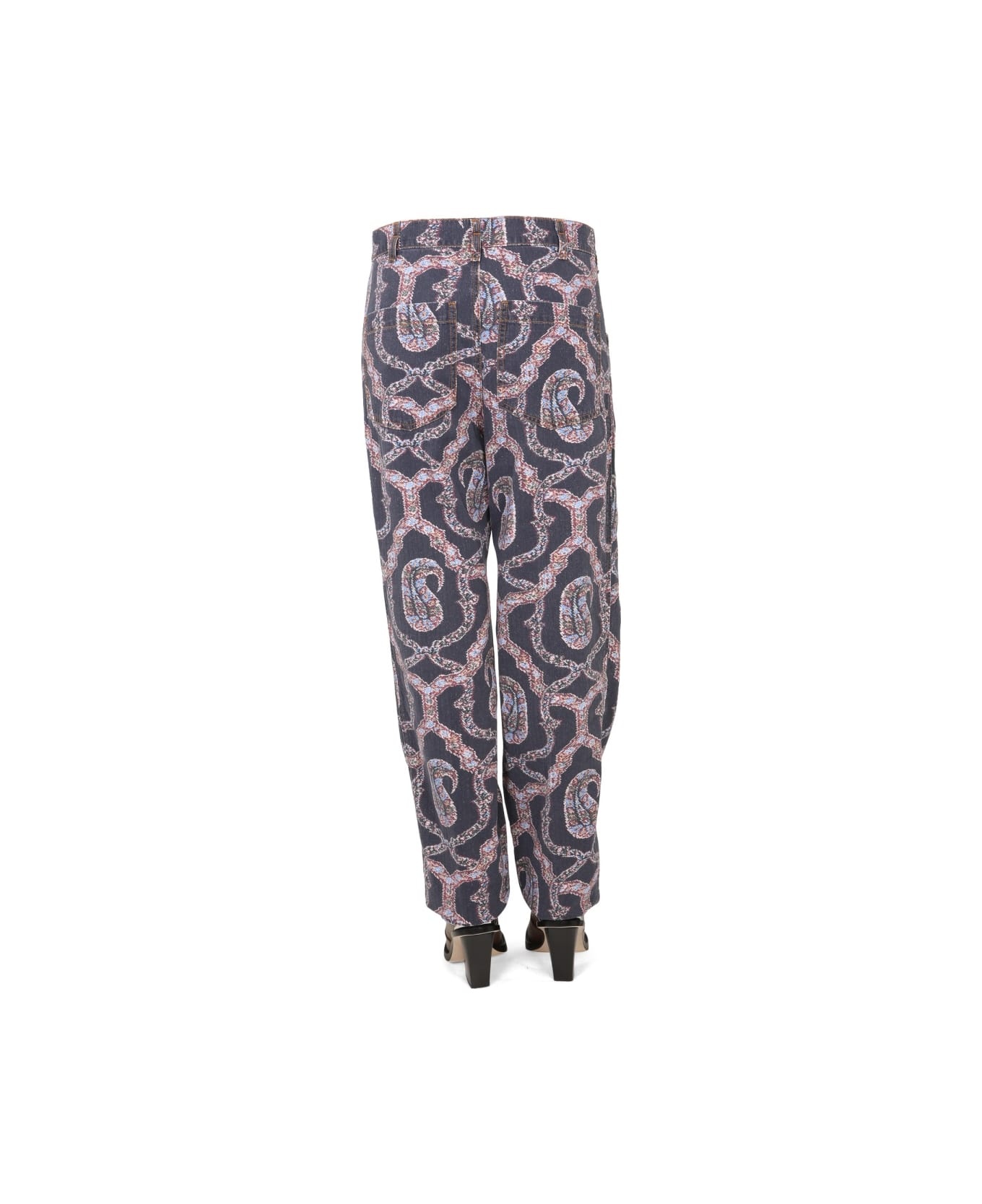 Paisley Denim Pants - 4